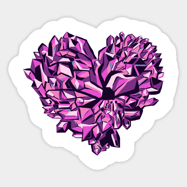 Amethyst crystal valentines day heart Sticker by Mushcan